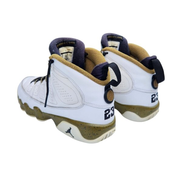 Air Jordan 9 Retro Big Statue GS 302359-109 White Black Militia Green Size 7Y - Picture 7 of 12